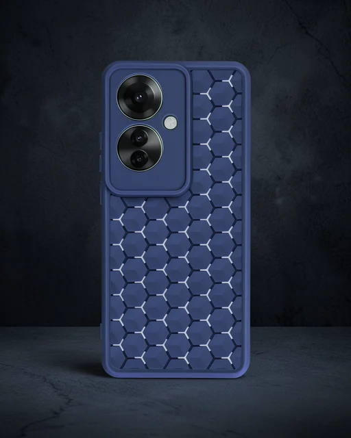 Oppo Reno 11f Kılıf Petek Silikon Kapak - Lacivert