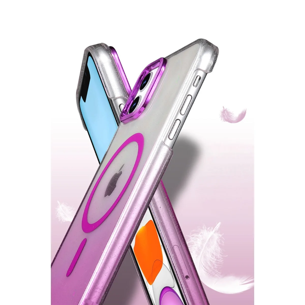 Apple İphone 12 Glossy Magsafe Kapak - Pembe görsel 3