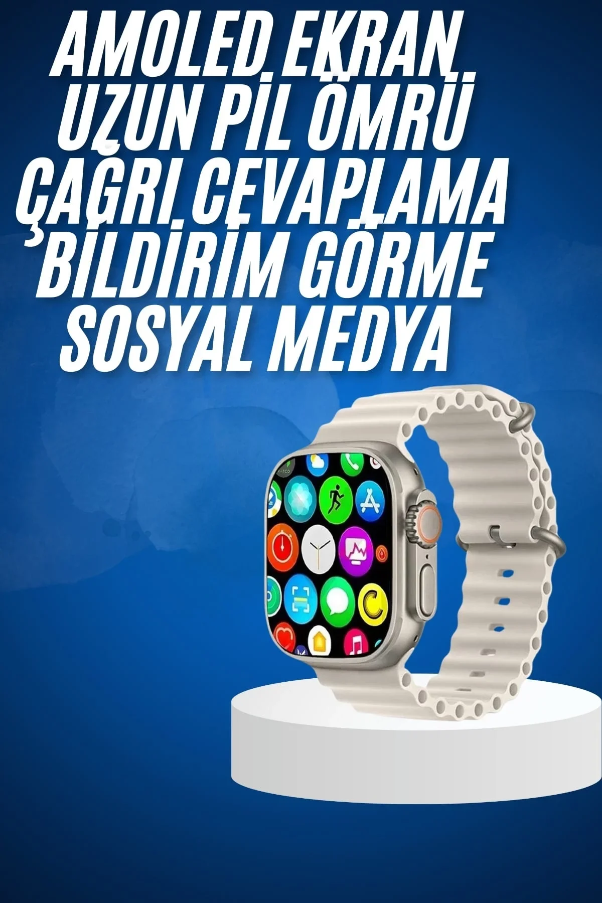 Yeni Nesil Bluetooth Bağlantılı Akıllı Saat Sosyal Medya Girişli Uyku Takibi görsel 2