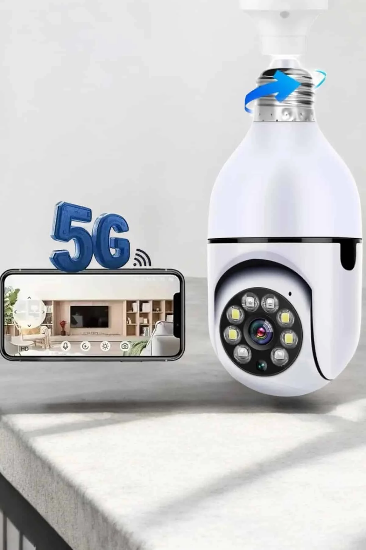 Güvenlik Kamerası Wifi Kamera Duylu Ev Kamerası Wifi Bağlantılı Dönebilen görsel 6