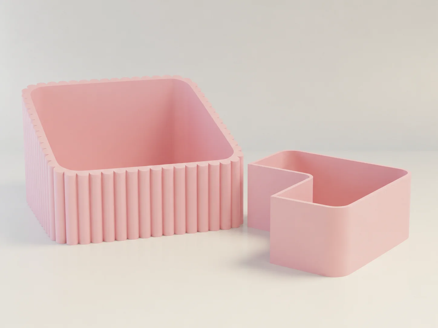 3D Baskı Fıstık Kasesi - Çift Hazneli Kabuk Ayırıcı Sunum Kasesi - Pembe Pembe görsel 2