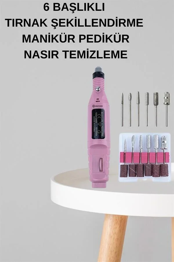 Elektrikli Manikür Pedikür Seti İkili Set 12 Parça Tırnak Bakımı Törpü Protez Çıkarma görsel 4