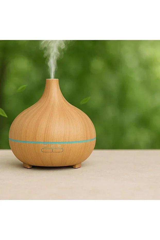 Aroma Difüzör Gece Işığı 7 Led Nemlendirici Kumandalı 550 ml Buhar Makinesi görsel 4