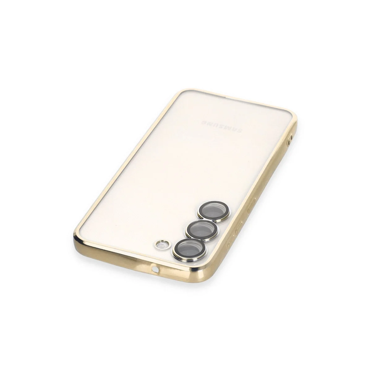 Samsung Galaxy S23 Kılıf Razer Lensli Silikon - Gold görsel 3