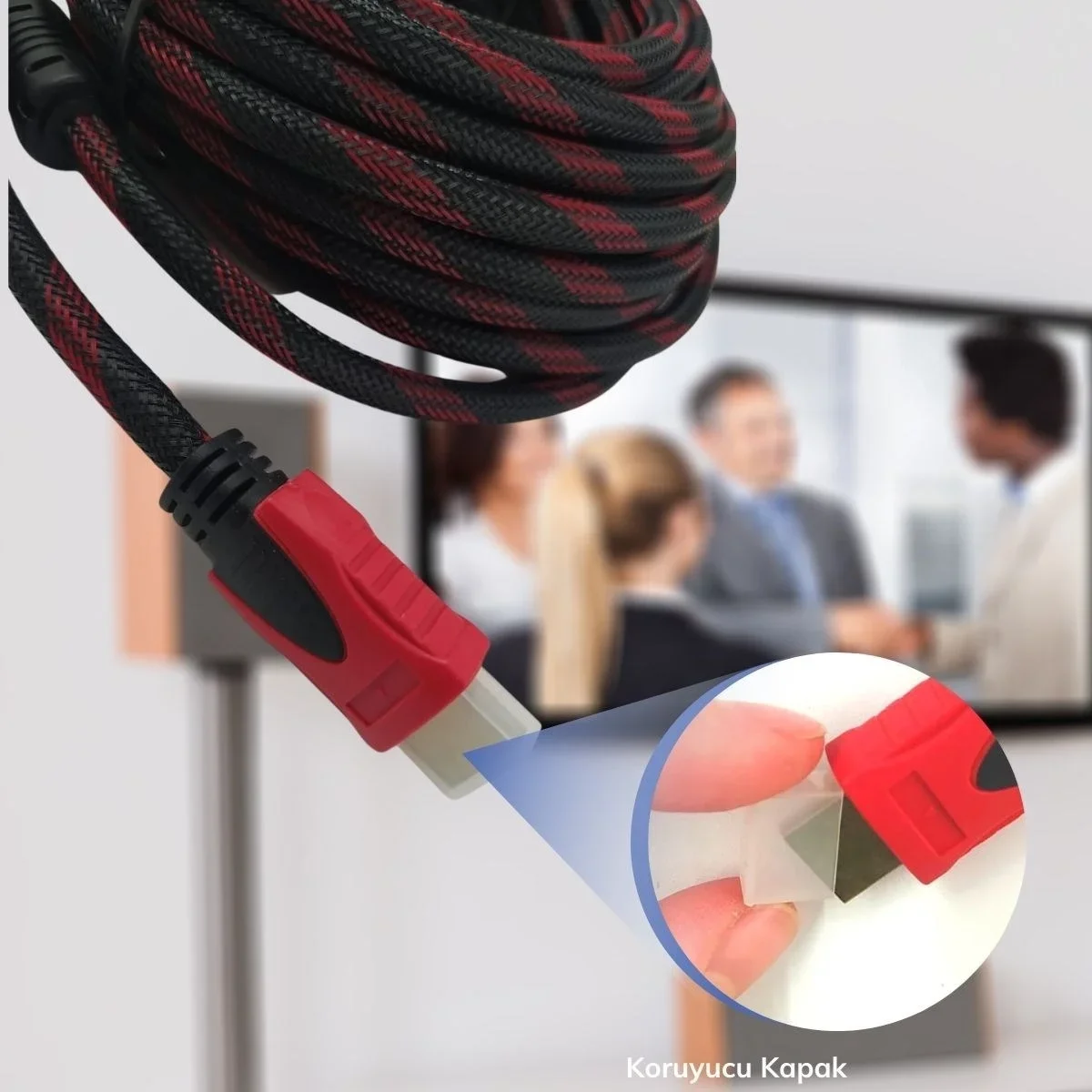 HD Kablosu HDTV Bilgisayar Uydu Görüntü Ses Full HD Sargılı Görüntü Aktarma Kablosu görsel 2