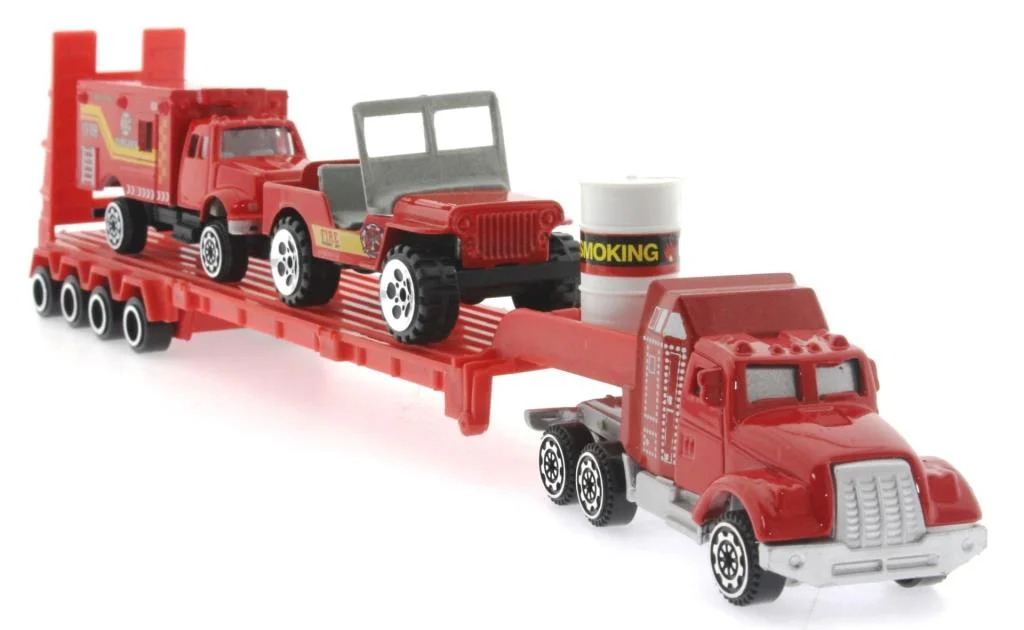 Die Cast Metal Tırlı ve Jeepli İtfaiye Seti görsel 3