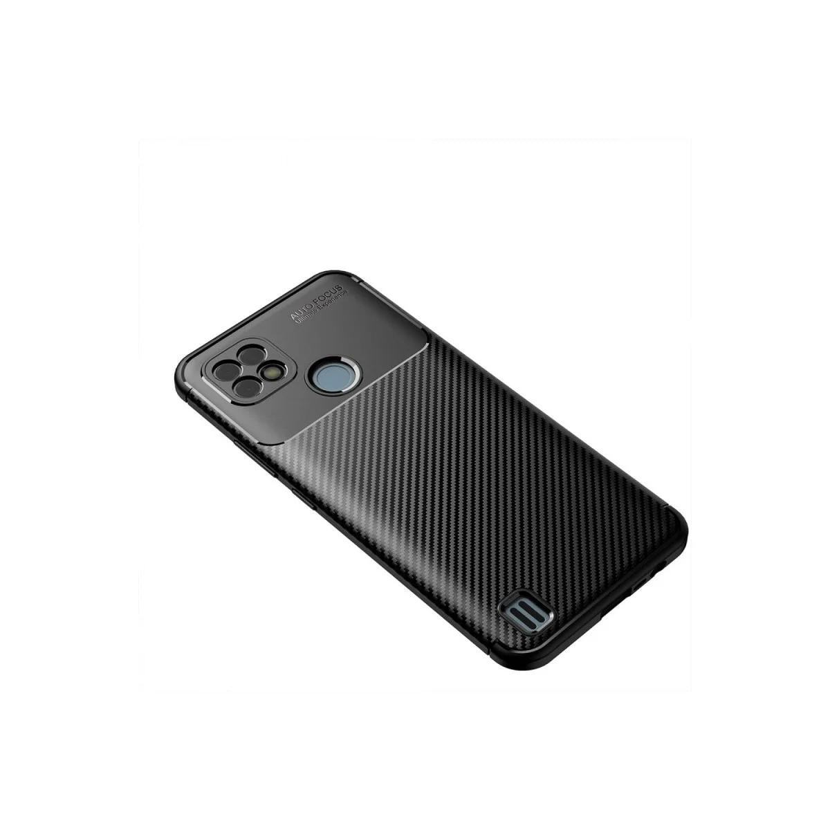 Realme C21 Kılıf Auto Focus Karbon Kapak - Siyah görsel 2