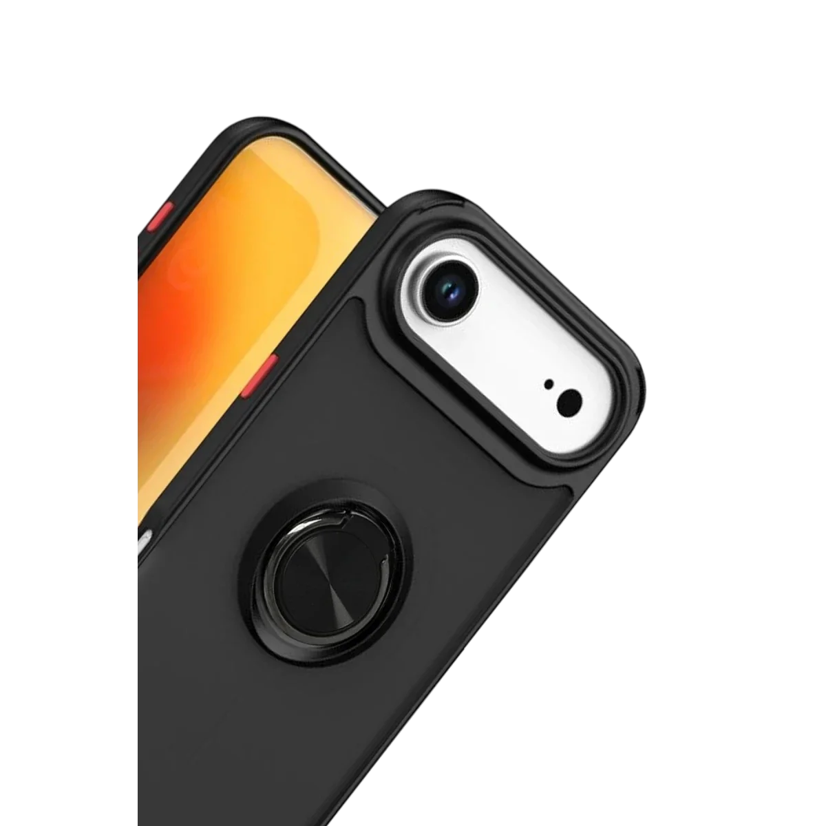 Apple iPhone 17 Air Montreal Yüzüklü Silikon Kapak - Siyah görsel 2