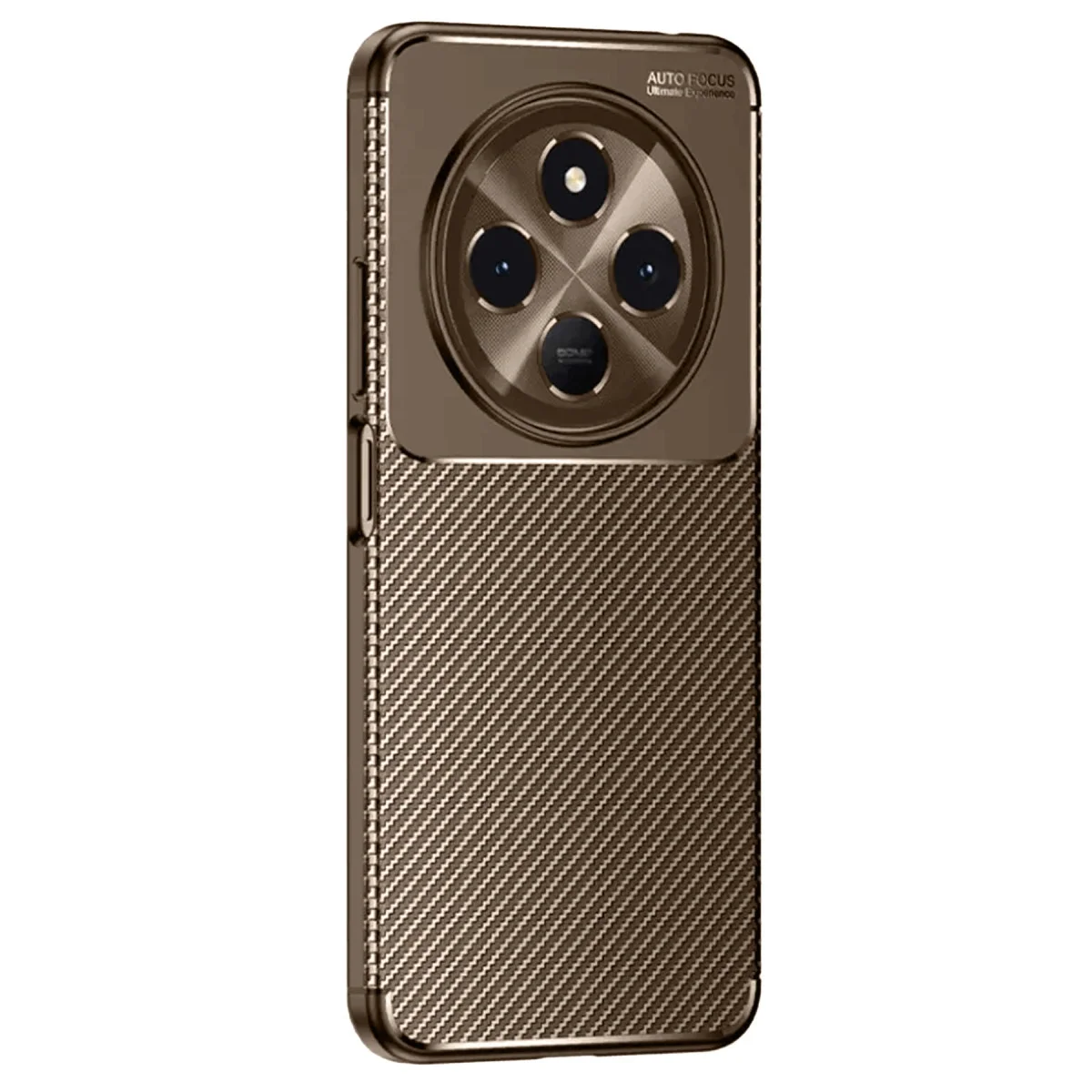 Tecno Spark 30 Kılıf Auto Focus Karbon Kapak - Kahverengi görsel 2