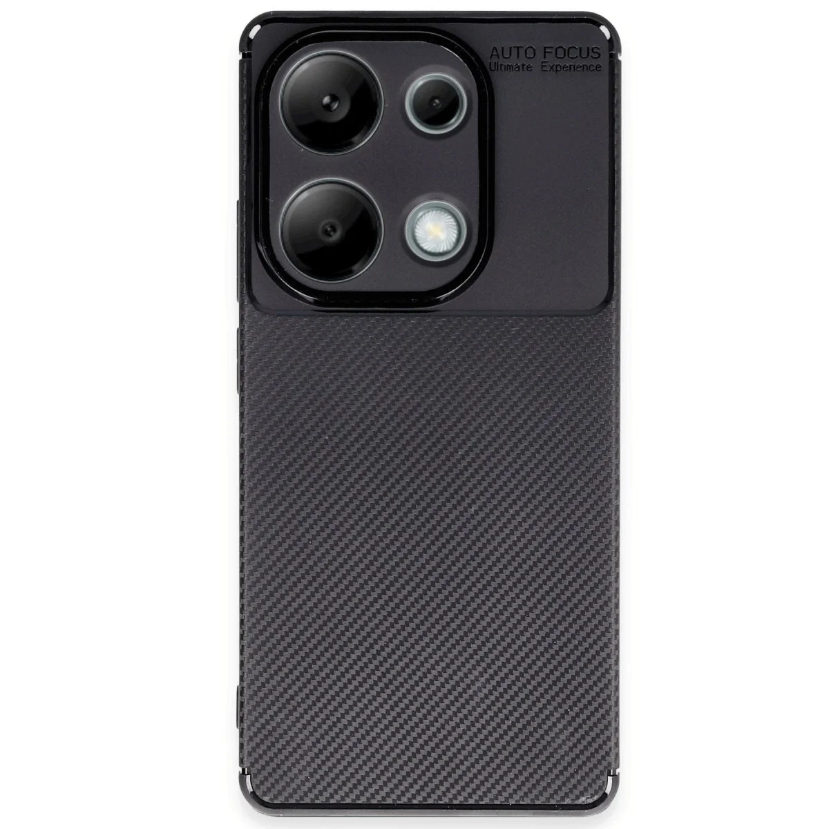 Xiao Red Note 13 Pro 4g Kılıf Auto Focus Karbon Kapak - Siyah görsel 4