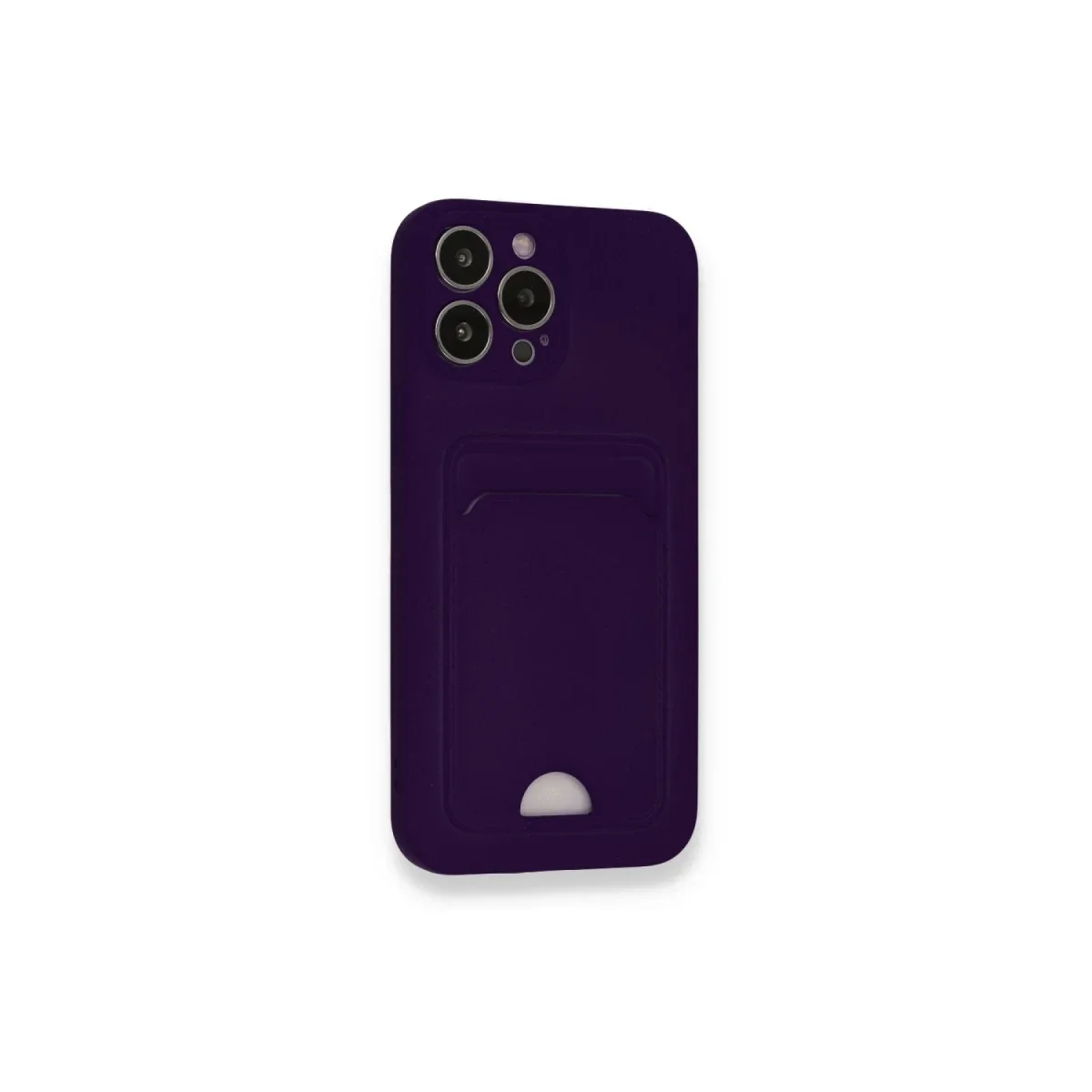 Apple iPhone 12 Pro Max Kılıf Kelvin Kartvizitli Silikon - Derin Mor görsel 2