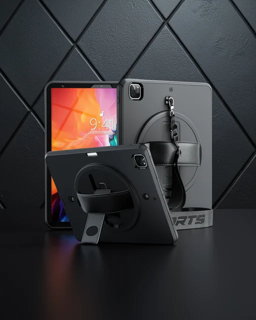 Apple İpad Pro 12.9 (2021) Kılıf Strap-c Otterbox Tablet Kapak - Siyah