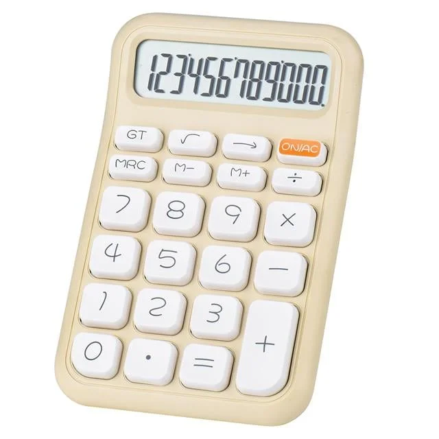 PM-25408 Krem Renk Beyaz Tuş 12 Haneli Hesap Makinesi görsel 4