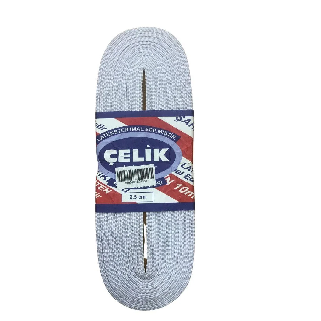 10 m 2.5 cm Beyaz Paça Lastiği
