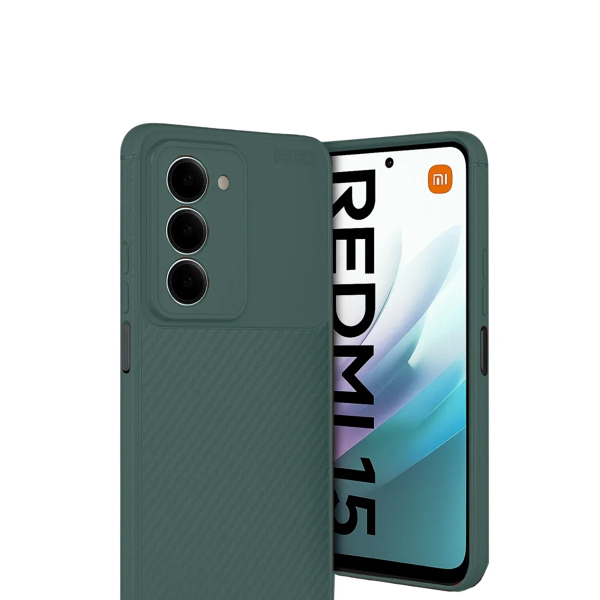 Xiaomi Redmi 15 4G Auto Focus Karbon Kapak - Koyu Yeşil görsel 2