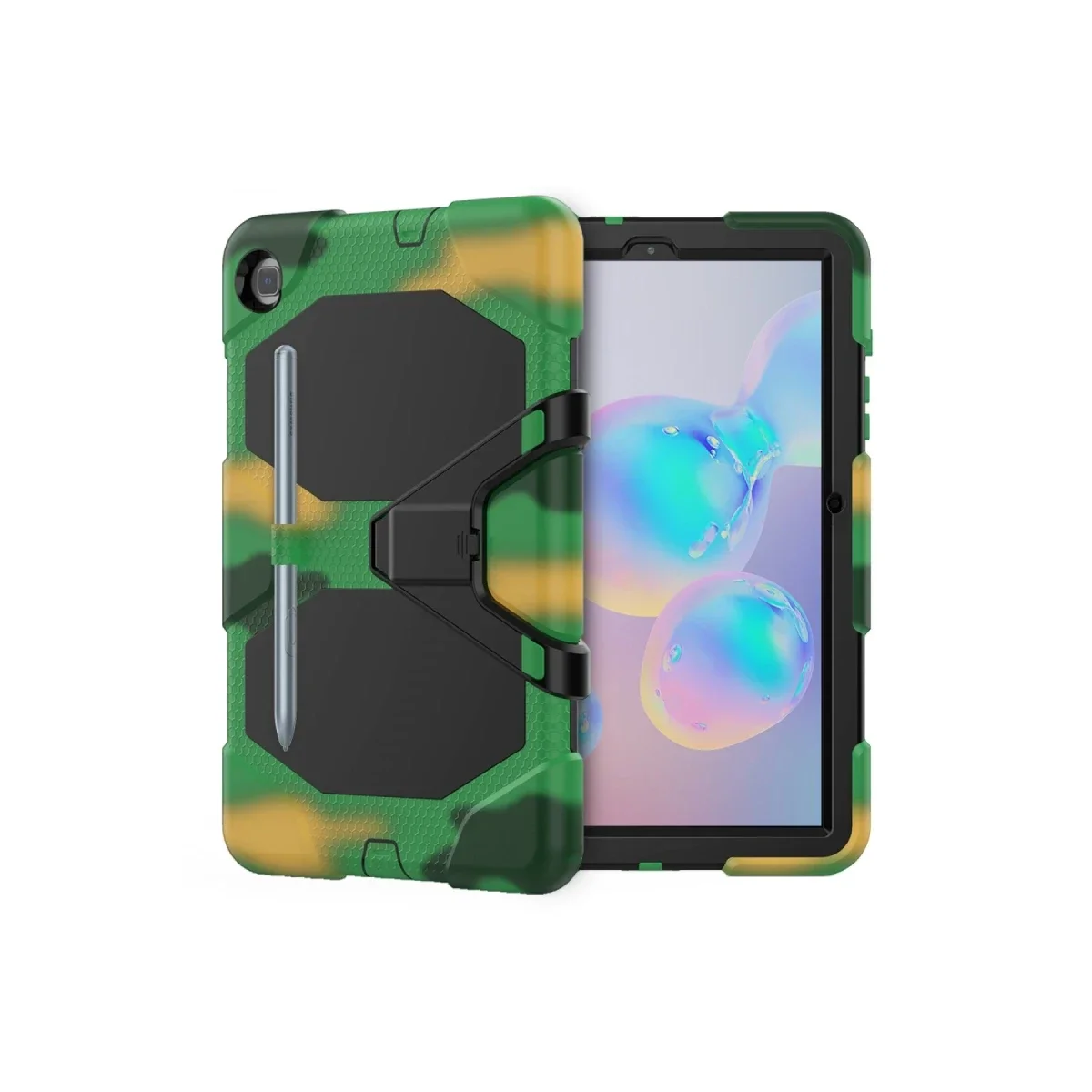 Samsung Galaxy T500 Tab A7 10.4 Kılıf Griffin Tablet Kapak - Kamuflaj görsel 6
