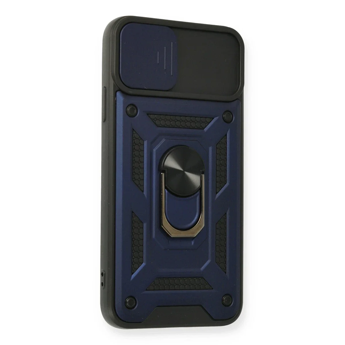 Apple iPhone 11 Pro Max Kılıf Pars Lens Yüzüklü Silikon - Lacivert görsel 2