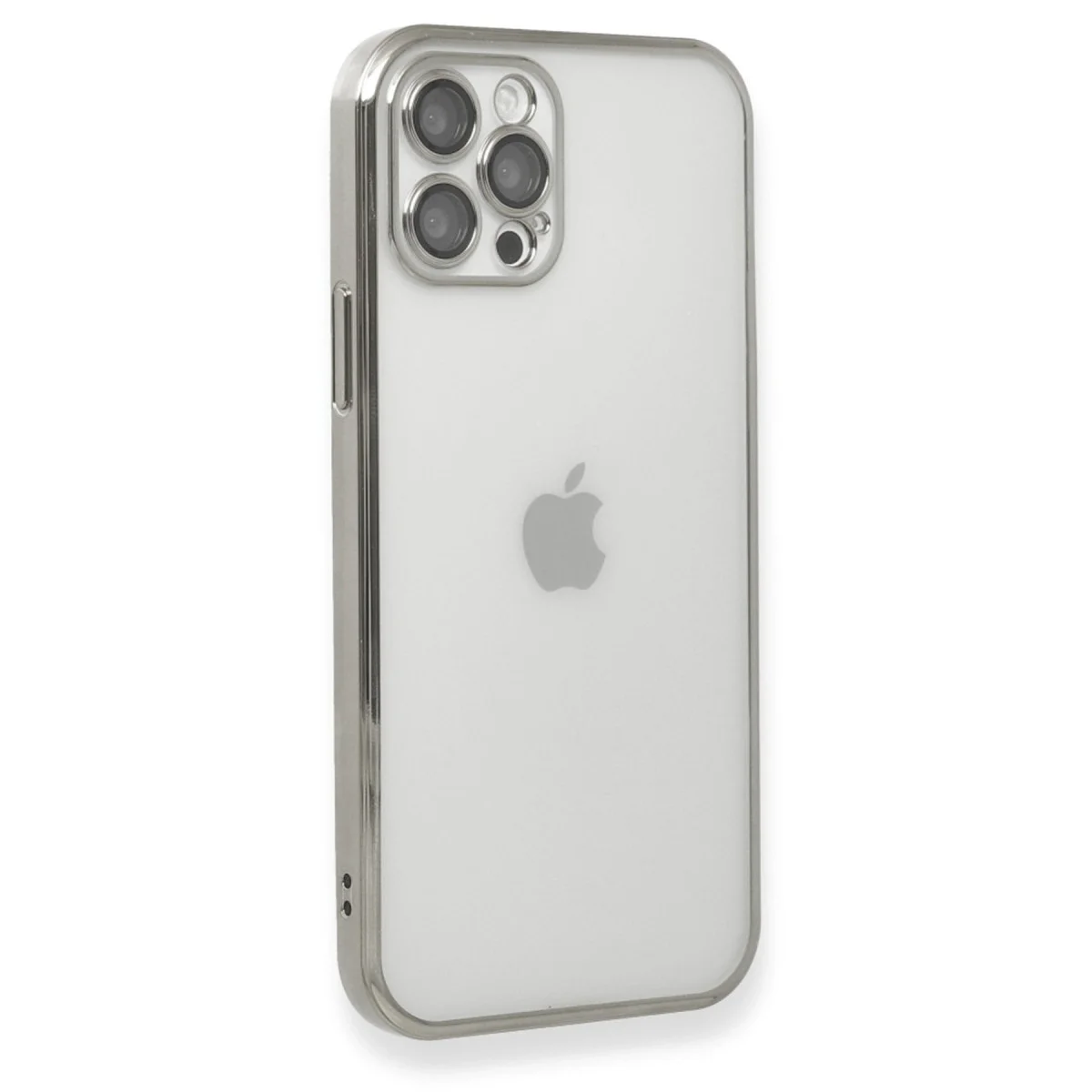 Apple İphone 12 Pro Kılıf Razer Lensli Silikon - Gümüş görsel 3