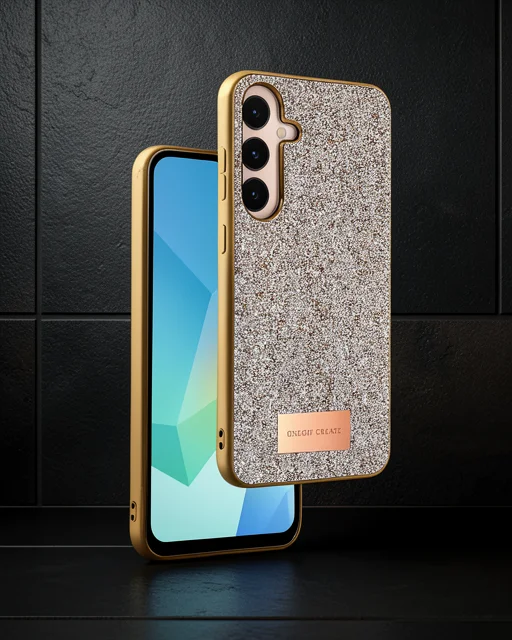 Onegif Samsung Galaxy A16 5g Bright Simli Kapak - Gold