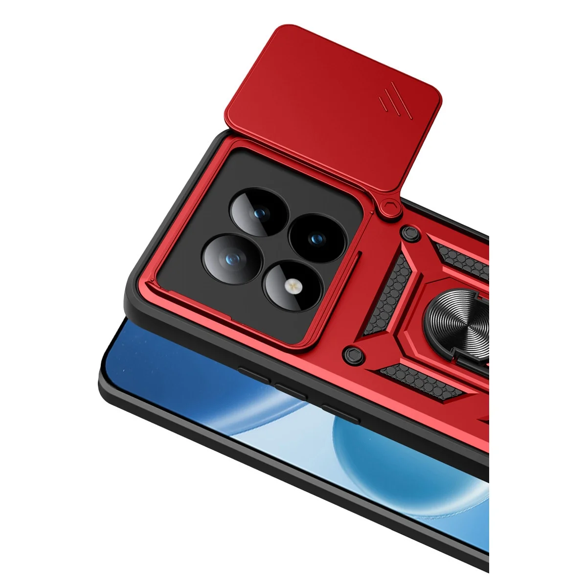 Xiao Red Note 15 Pro 5g Pars Lens Yüzüklü Silikon - Kırmızı görsel 2