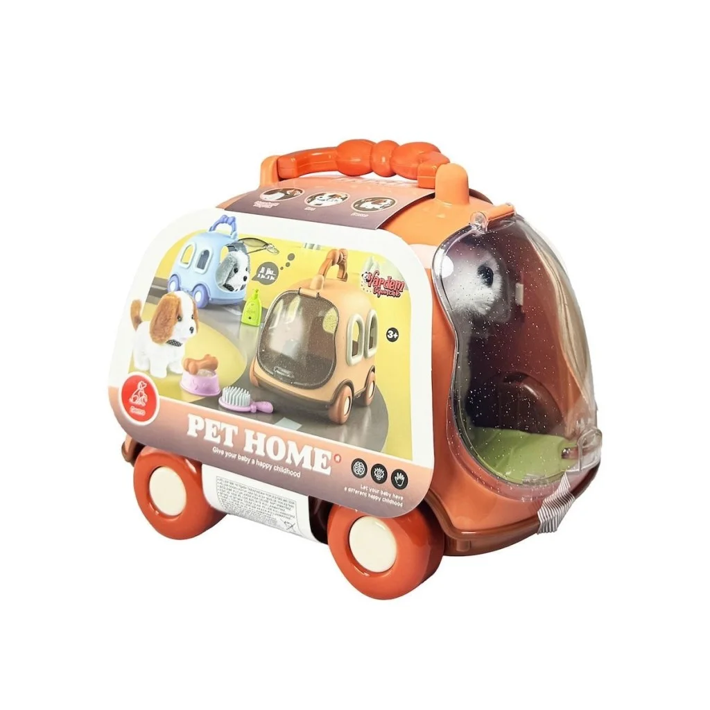 JND-6802 Taşıma Araba Çantalı Hareketli Pilli Köpek Set -Vardem Oyuncak görsel 3
