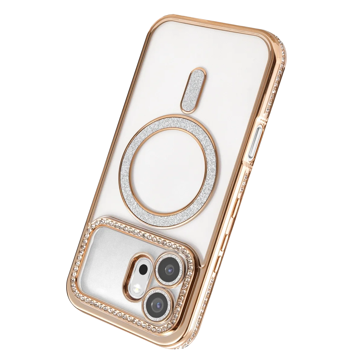 Huawei Honor 600 Joke Simli Magneticsafe Kılıf - Gold görsel 3