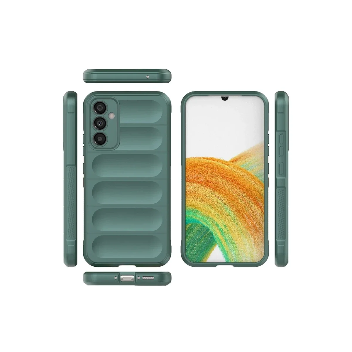 Samsung Galaxy A05S Kılıf Optimum Silikon - Koyu Yeşil görsel 2