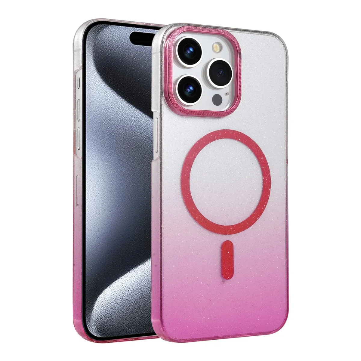 Apple iPhone 15 Pro Max Glossy Magsafe Kapak - Pembe