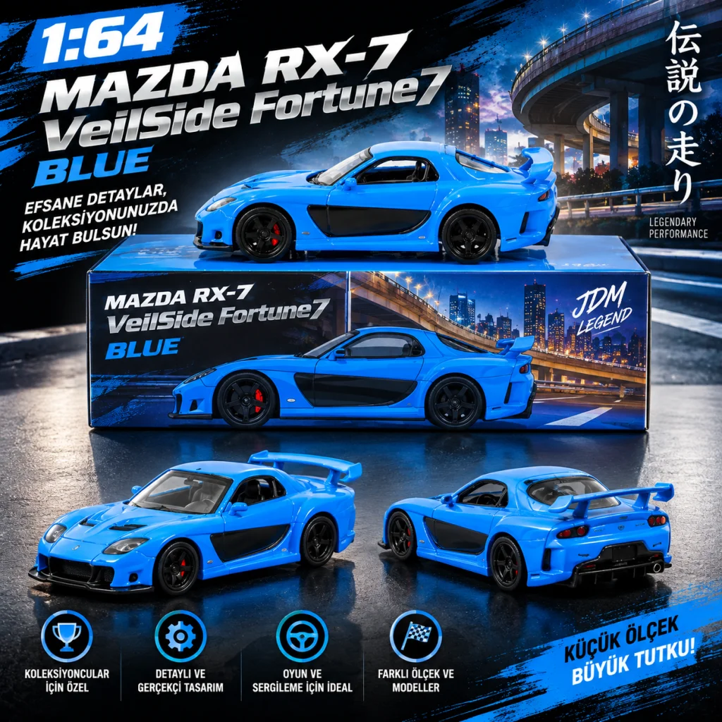 1/64 Mazda RX-7 VeilSide Fortune7 Blue (adet fiyatıdır)
