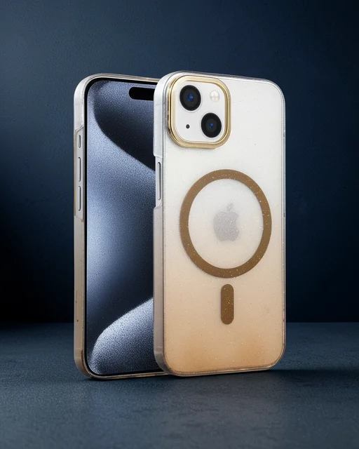 Apple İphone 15 Plus Glossy Magsafe Kapak - Çöl Titanyum