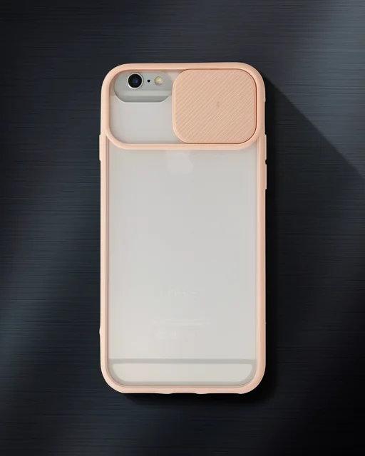 Apple İphone 6 Plus Kılıf Palm Buzlu Kamera Sürgülü Silikon - Pembe