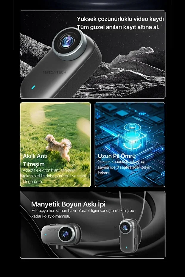 4K Ultra HD ni WIFI Aksiyon Kamerası Taşınabilir Vücut Kamerası 1.47’HD Ekranlı Giyilebilir Video Kaydedici görsel 2