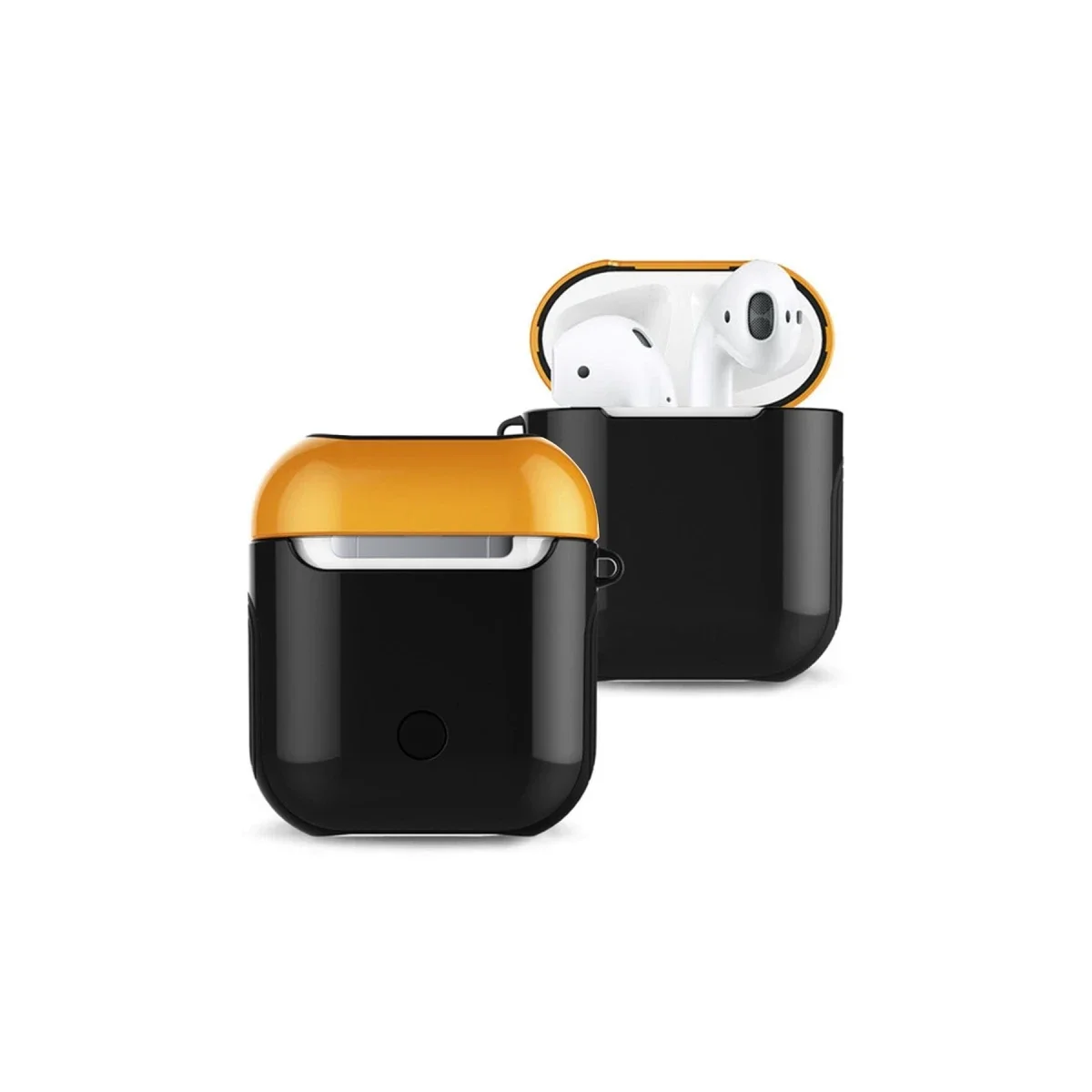 Apple Airpods 2 (2.nesil) 3in1 Kılıf - Siyah-Sarı