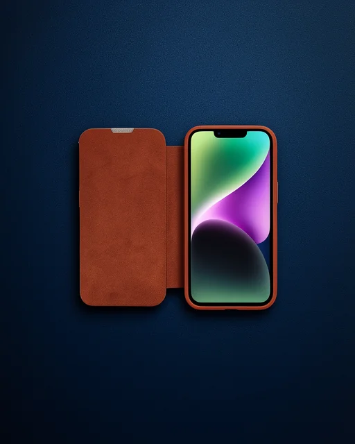 Apple İphone 13 Pro Kılıf Dolpin Kapaklı - Kahverengi