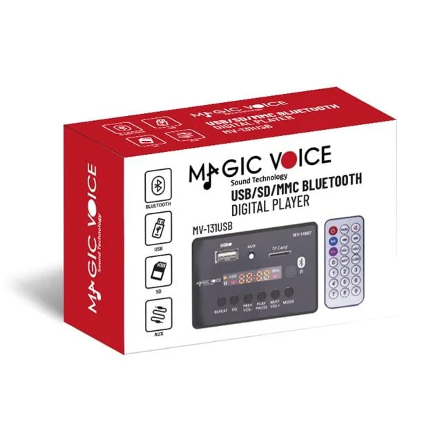 Magicvoice MV-14907 USB-SD-AUX-Bluetooth Kumandalı Ekranlı Oto Teyp Çevirici Dijital Player Board görsel 2
