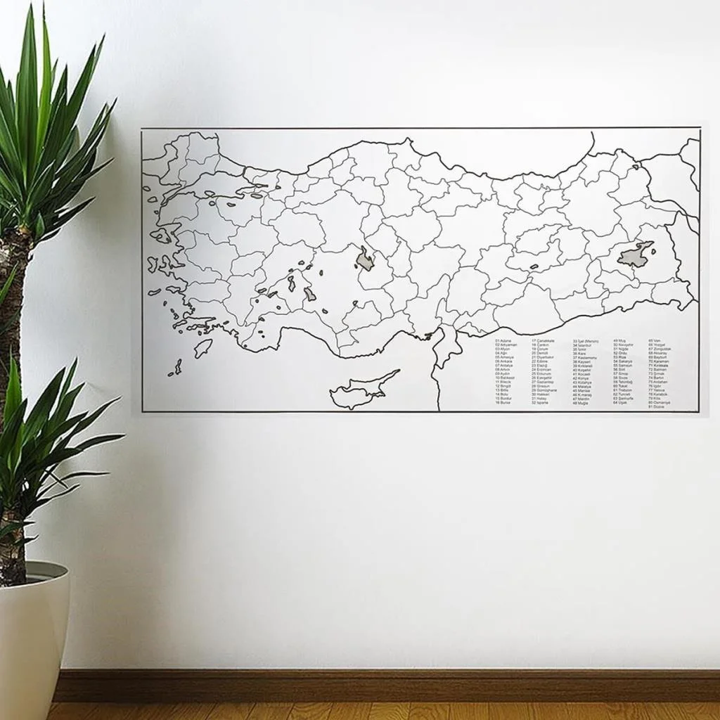 Yazılabilir Türkiye Haritası Manyetik Duvar Stickerı 110 x 56 cm (adet fiyatıdır) görsel 5