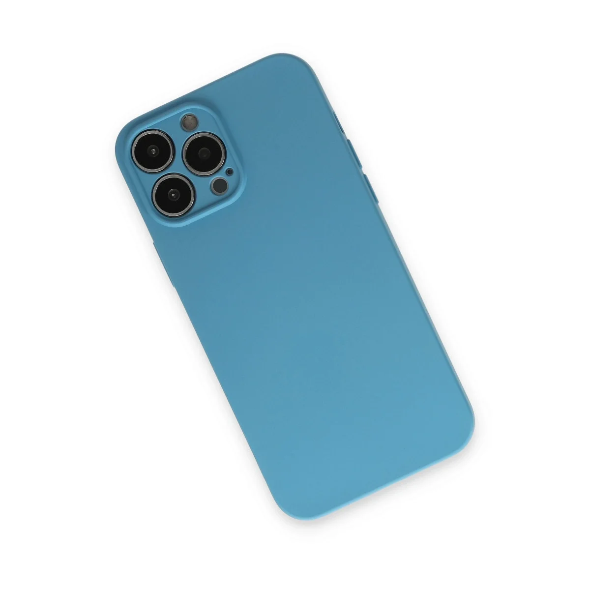 Apple İphone 13 Pro Max Kılıf Nano İçi Kadife Silikon - Mavi görsel 3