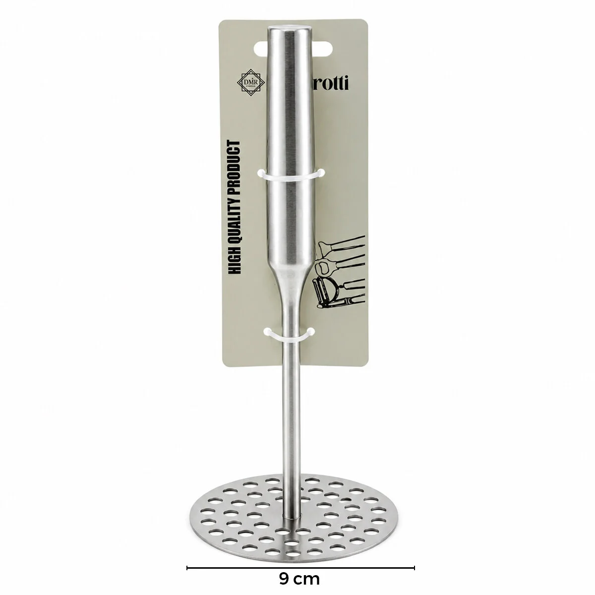 Yuvarlak Çap: 8CM Metal Saplı = 11.5CM Metal Patates Ezici Toplam Uzunluk: 26.5CM