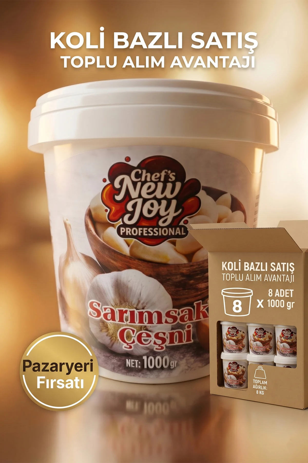 Sarımsaklı Çeşni 1000 G X 8 Adet - 1 Koli (Koli Bazlı Avantaj Paketi) görsel 2