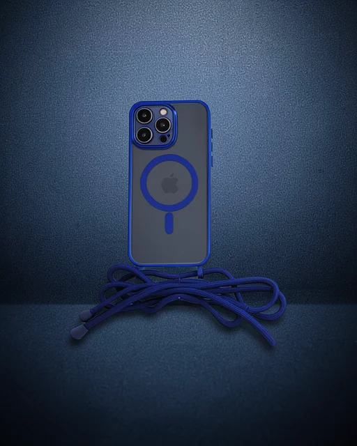 Apple İphone 13 Pro Max Kılıf Divo Lazer Askılı Magsafe Kapak - Mavi
