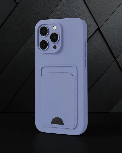 Apple İphone 16 Pro Kılıf Kelvin Kartvizitli Silikon - Lila
