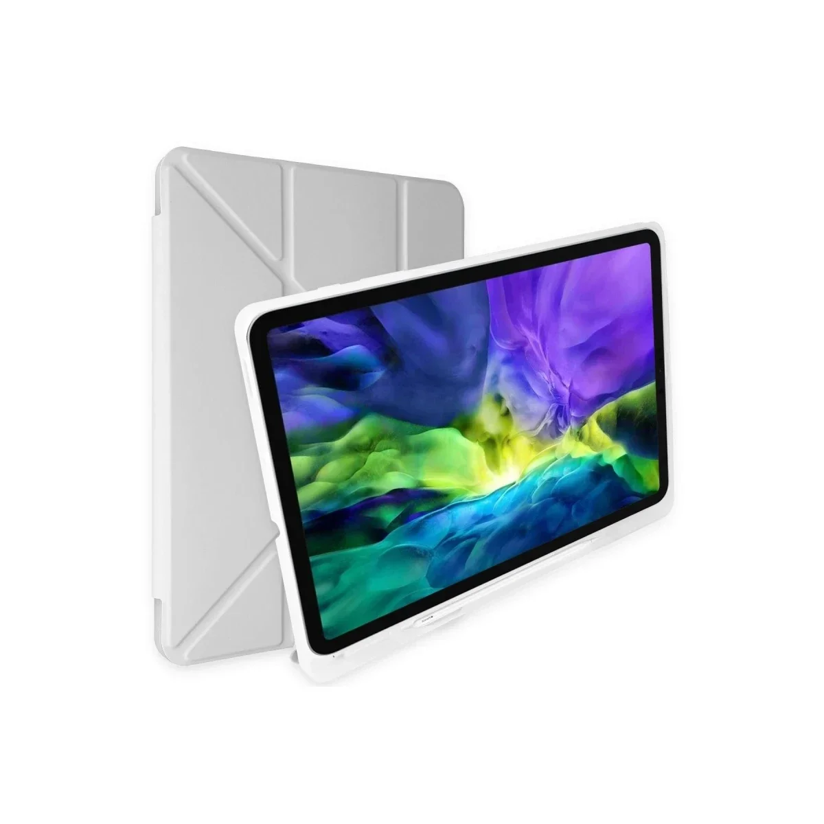 Apple iPad 9.7 (2018) Kılıf Kalemlikli Mars Tablet Kılıfı - Gri