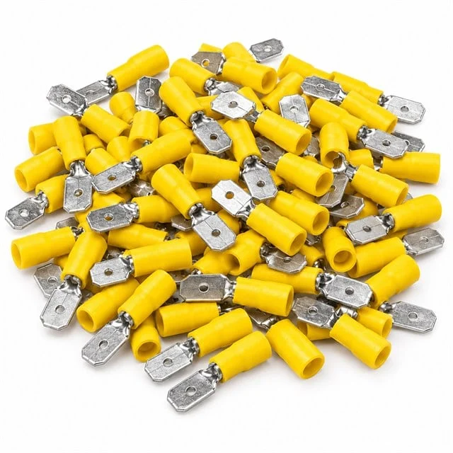 PM-39081 4-6mm2 Kesit 24x7x6mm Soket Sarı İzoleli Kablo Pabucu (100’lü Paket) görsel 2