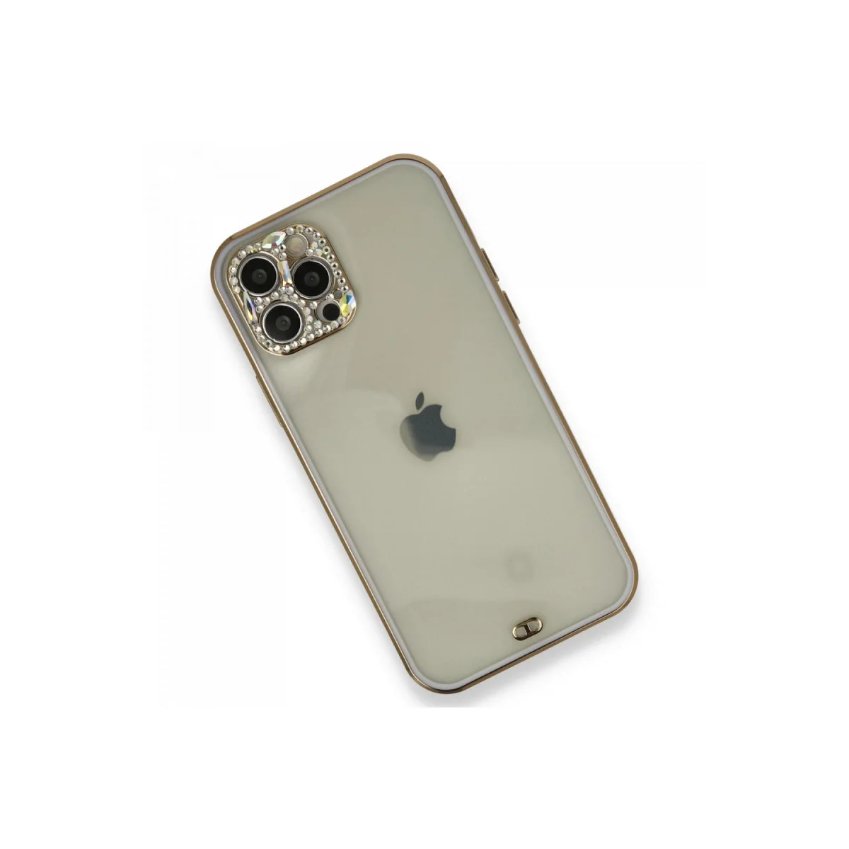 Apple İphone 12 Pro Kılıf Liva Taşlı Silikon - Mor görsel 3