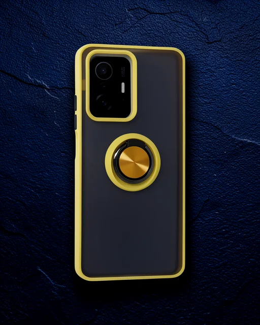 Xiaomi Mi 11t Pro Kılıf Montreal Yüzüklü Silikon Kapak - Sarı