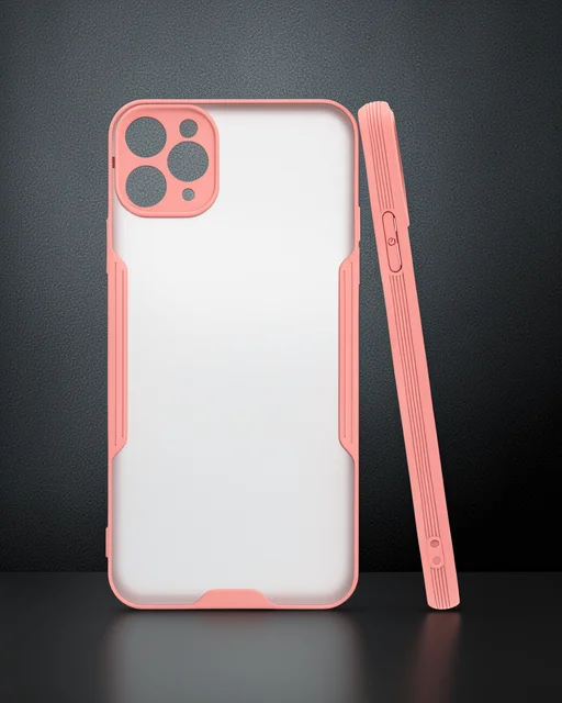 Apple İphone 11 Pro Max Kılıf Platin Silikon - Pembe