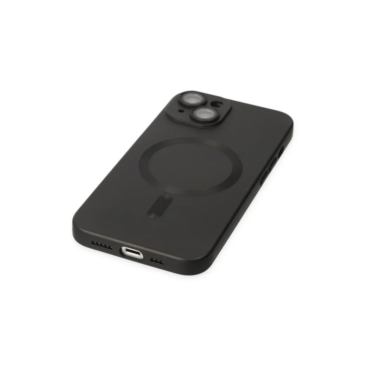 Apple iPhone 14 Plus Kılıf Moshi Lens Magneticsafe Silikon - Siyah görsel 4