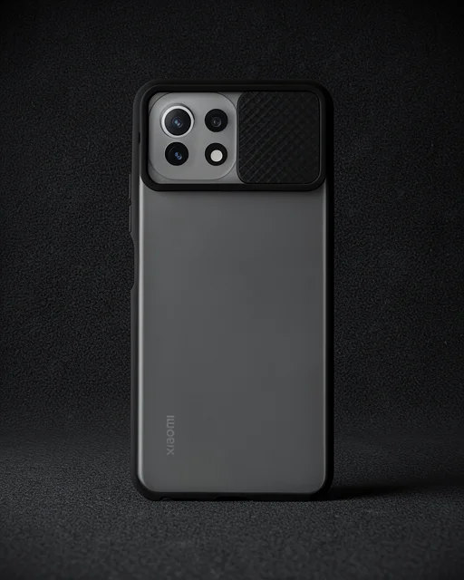 Xiaomi Mi 11 Lite Kılıf Palm Buzlu Kamera Sürgülü Silikon - Siyah