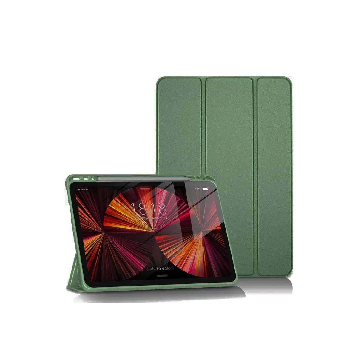 Apple iPad Pro 11 (2024) Kılıf Tablet Smart Kılıf - Koyu Yeşil