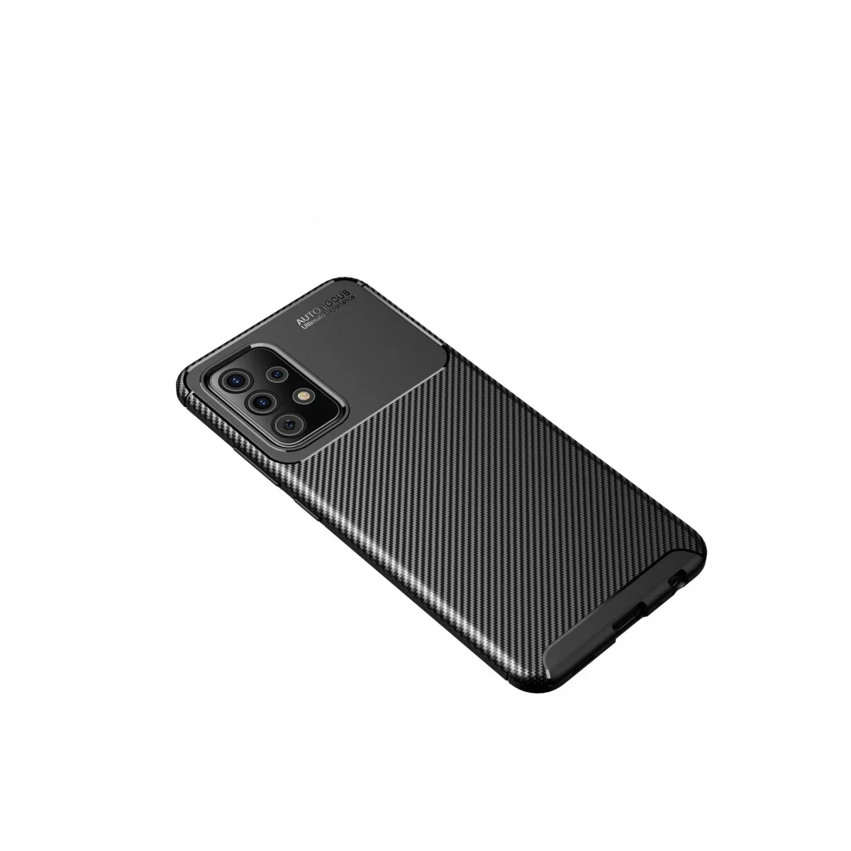 Samsung Galaxy A72 Kılıf Auto Focus Karbon Kapak - Siyah görsel 2